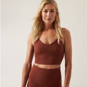 Athleta elation v neck crop bralette / ancient mahogany / medium D-DD / NWOT